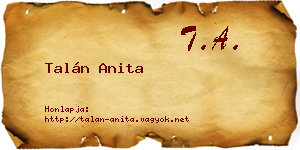 Talán Anita névjegykártya